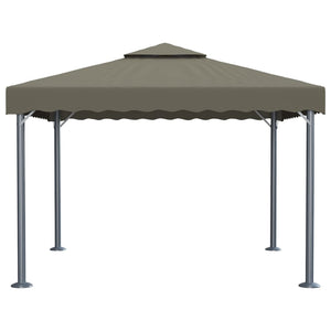 Gazebo con Stringa di Luci LED 300x300cm Grigio Talpa Alluminio 3070344