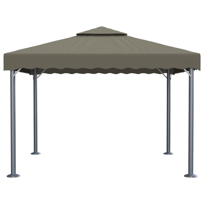 Gazebo con Stringa di Luci LED 300x300cm Grigio Talpa Alluminio 3070344