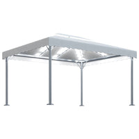 Gazebo con Stringa di Luci LED 400x300 cm Crema in Alluminio cod mxl 66100