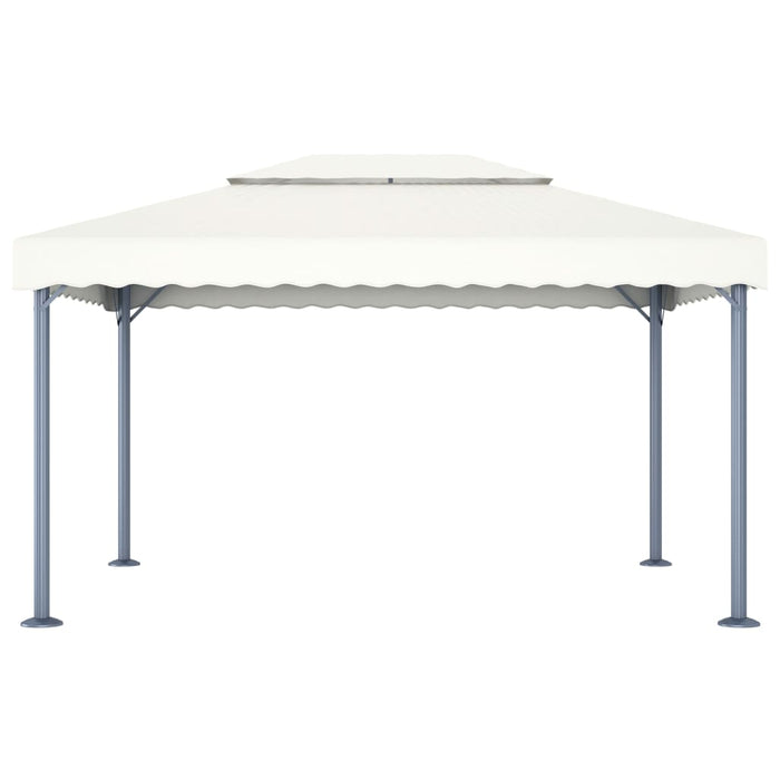 Gazebo con Stringa di Luci LED 400x300 cm Crema in Alluminio 3070351