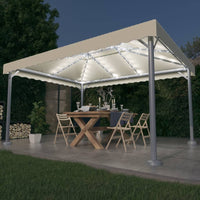 Gazebo con Stringa di Luci LED 400x300 cm Crema in Alluminio 3070351