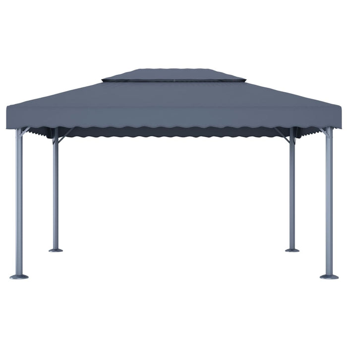 Gazebo con Pareti e Luci LED 400x300 cm Antracite in Alluminio 3070352