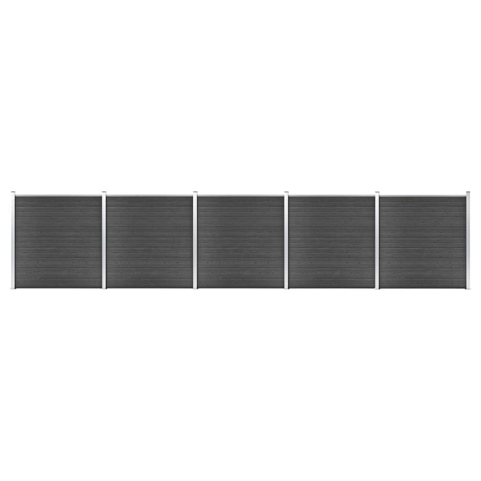 Set Pannelli di Recinzione in WPC 872x186 cm Nero 3070432