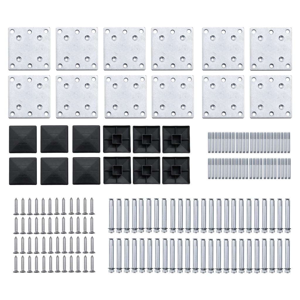 Set Pannelli di Recinzione in WPC 1830x(105-186) cm Nero   cod mxl 19171