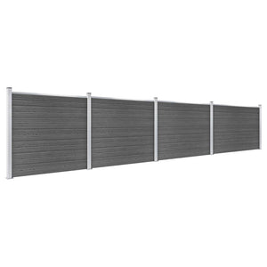 Set Pannelli di Recinzione in WPC 699x146 cm Nero  