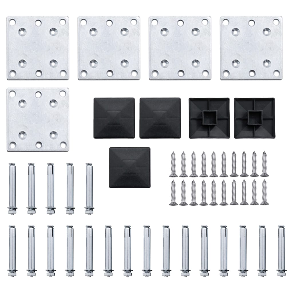 Set Pannelli di Recinzione in WPC 699x146 cm Nero  