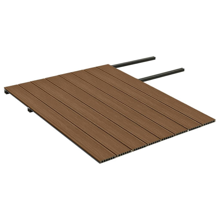 Listoni Decking WPC con Accessori Marroni e Grigi 16 mq 2,2 m cod 11786