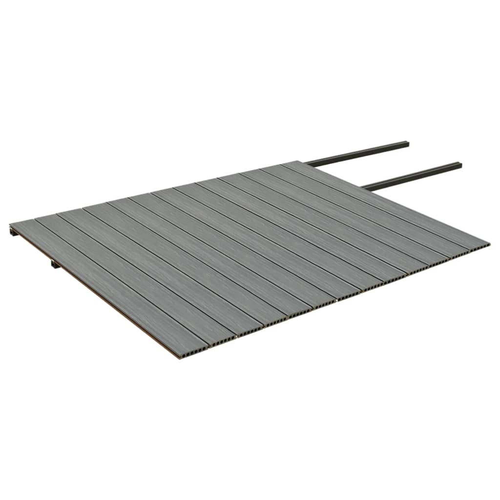 Listoni Decking WPC con Accessori Marroni e Grigi 26 m² 2,2 m