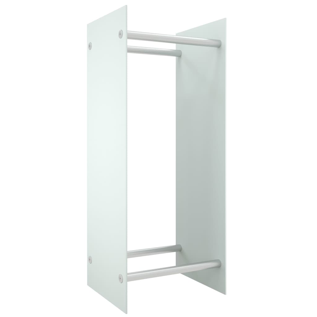 Porta Legna Bianco 40x35x100 cm in Vetro Temperato cod mxl 63838