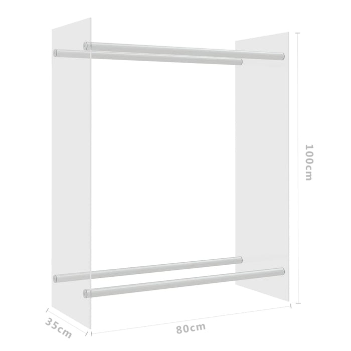 Porta Legna Trasparente 80x35x100 cm in Vetro Temperato 327469