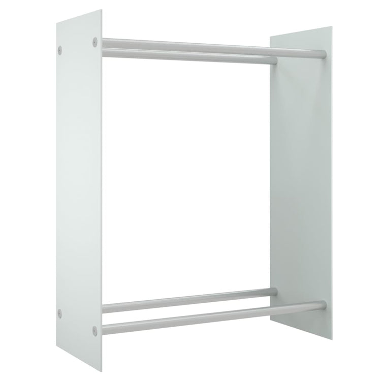 Porta Legna Bianco 80x35x100 cm in Vetro Temperato cod mxl 61432