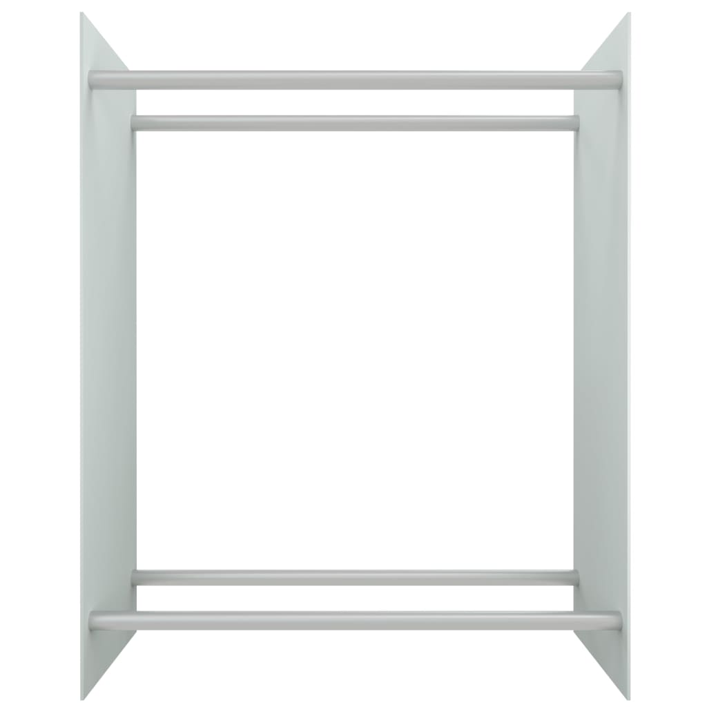 Porta Legna Bianco 80x35x100 cm in Vetro Temperato cod mxl 61432