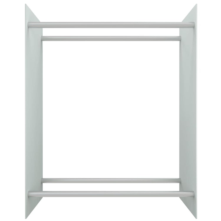 Porta Legna Bianco 80x35x100 cm in Vetro Temperato cod mxl 61432