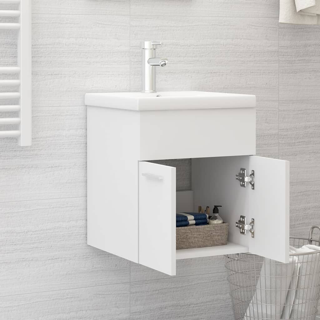 Mobile Bagno con Lavabo Integrato Bianco in Legno Multistrato 3070811