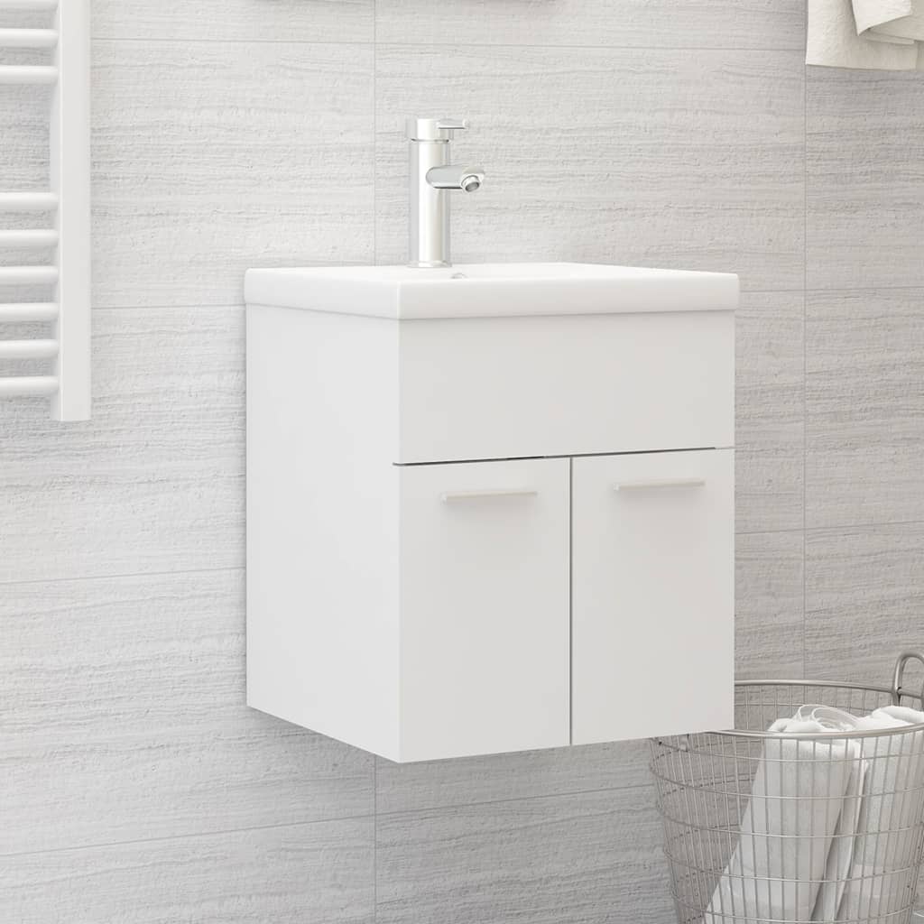 Mobile Bagno con Lavabo Integrato Bianco in Legno Multistrato 3070811