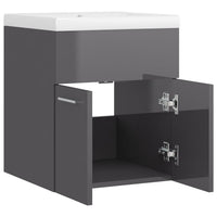 Mobile Bagno con Lavabo Integrato Grigio Lucido in Truciolato 3070819