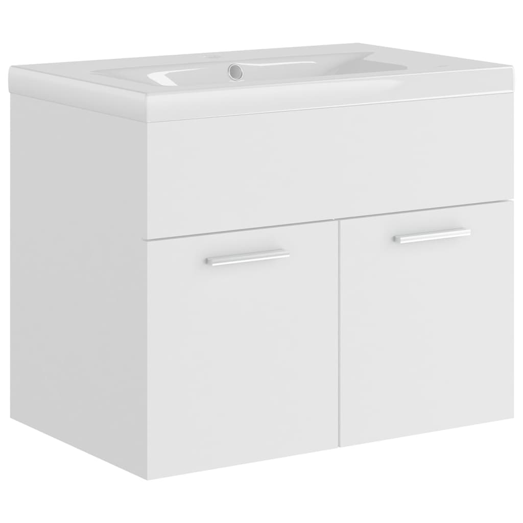 Mobile Bagno con Lavabo Integrato Bianco in Truciolato 3070820