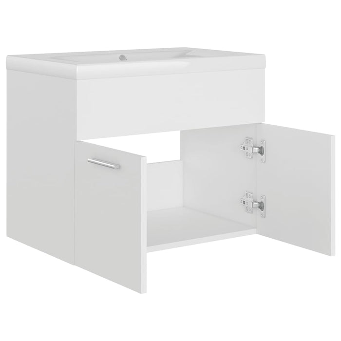 Mobile Bagno con Lavabo Integrato Bianco in Truciolato 3070820