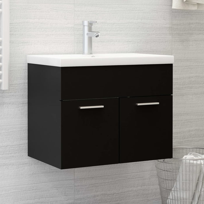 Mobile Bagno con Lavabo Integrato Nero in Truciolato cod mxl 75433