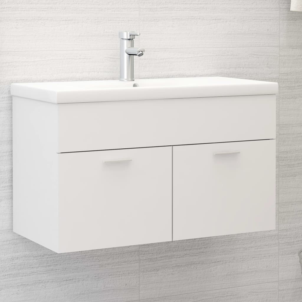 Mobile da Bagno con Lavabo Integrato Bianco in Truciolato cod mxl 73309