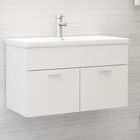 Mobile da Bagno con Lavabo Integrato Bianco in Truciolato 3070829