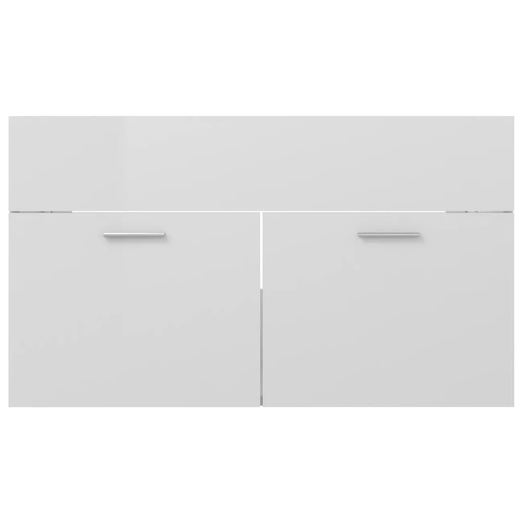 Mobile Bagno con Lavabo Integrato Bianco Lucido in Truciolato cod mxl 63587