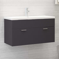 Mobile da Bagno con Lavabo Integrato Grigio in Truciolato 3070840