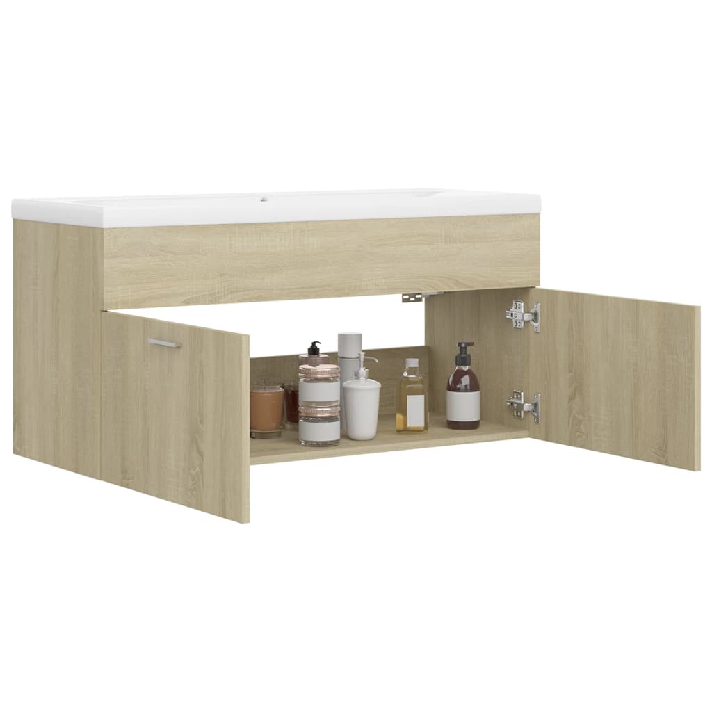 Mobile Bagno con Lavabo Integrato Rovere Sonoma in Truciolato 3070850