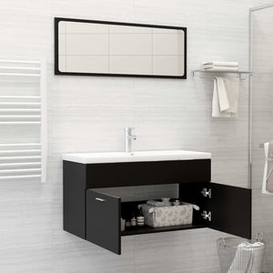 Set Mobili da Bagno Nero in Truciolato cod mxl 31367