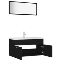 Set Mobili da Bagno Nero in Truciolato cod mxl 31367