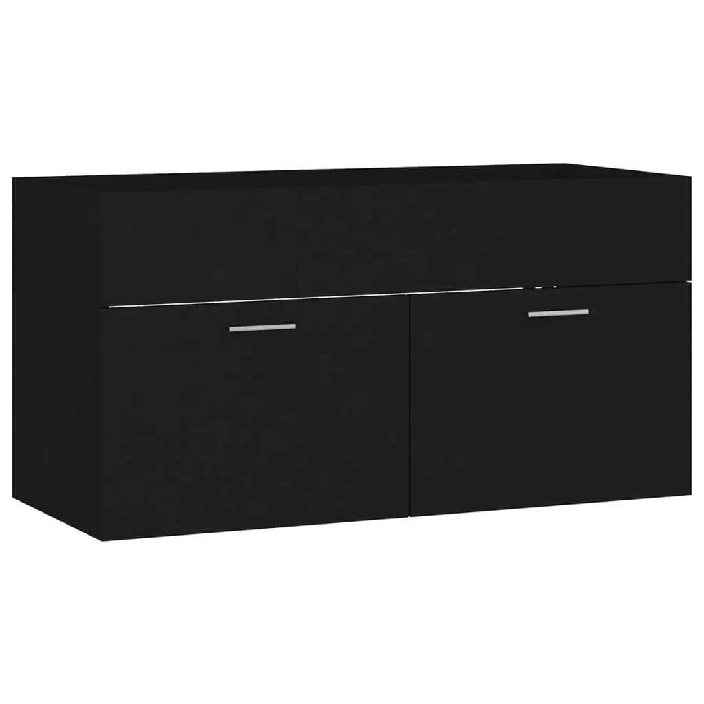 Set Mobili da Bagno Nero in Truciolato 3070884