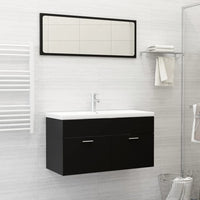 Set Mobili da Bagno Nero in Truciolato cod mxl 31367