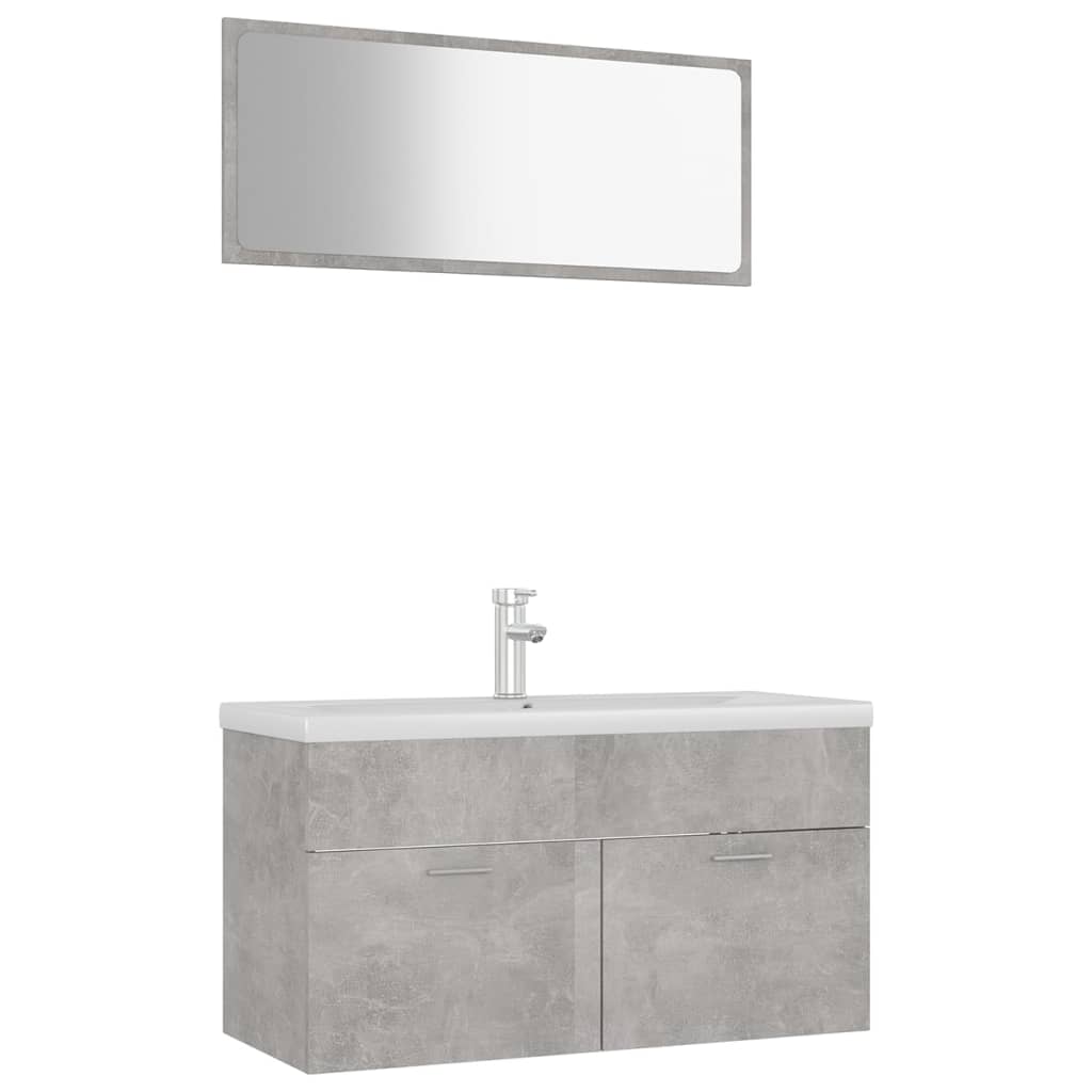 Set Mobili da Bagno Grigio Cemento in Truciolato cod mxl 12712