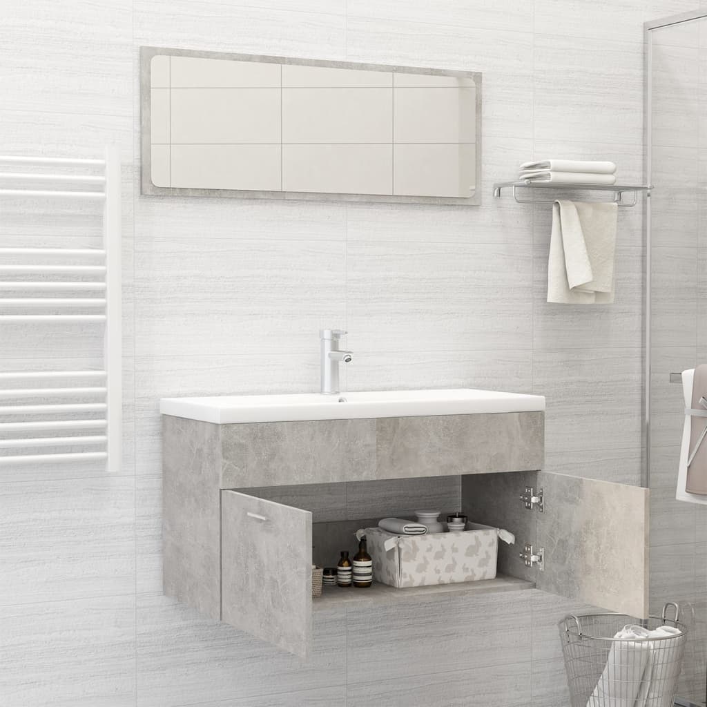 Set Mobili da Bagno Grigio Cemento in Truciolato 3070887