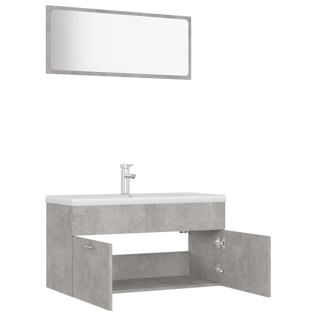 Set Mobili da Bagno Grigio Cemento in Truciolato cod mxl 12712