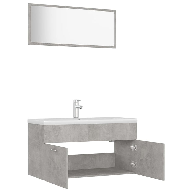 Set Mobili da Bagno Grigio Cemento in Truciolato cod mxl 12712