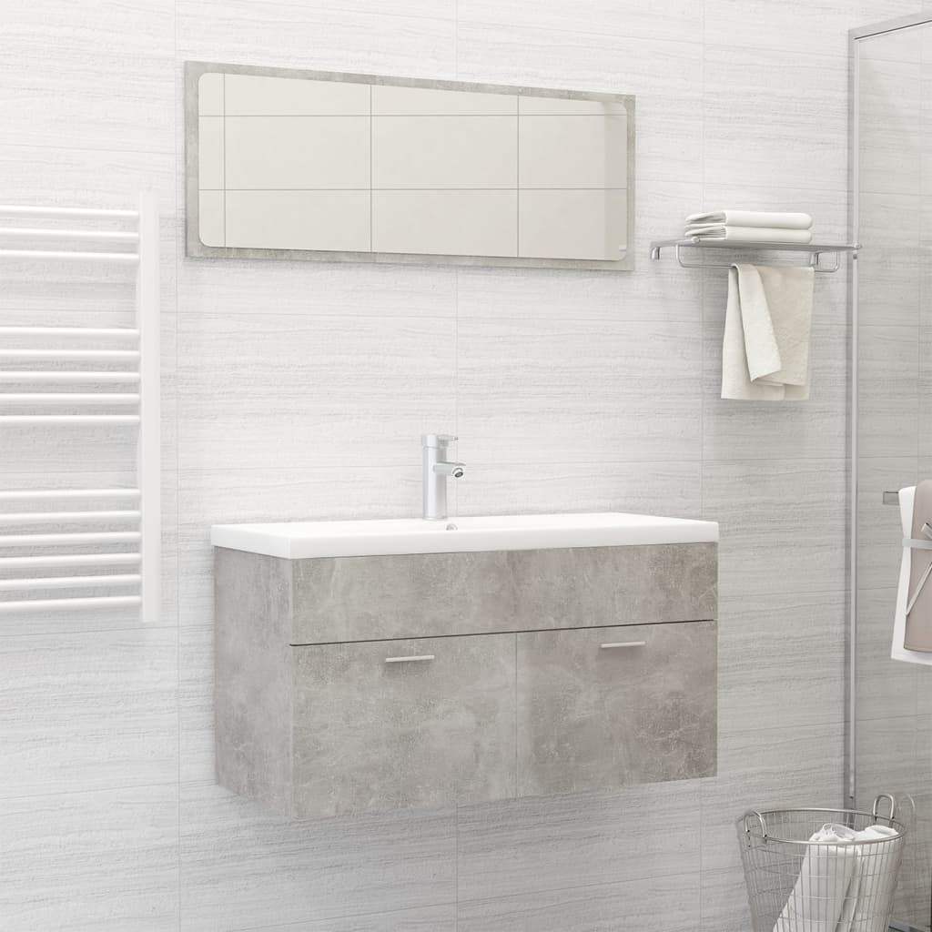 Set Mobili da Bagno Grigio Cemento in Truciolato cod mxl 12712