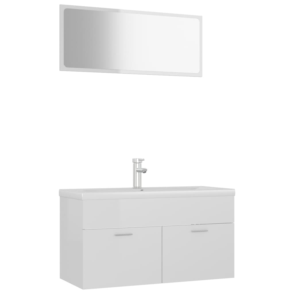 Set Mobili da Bagno Bianco Lucido in Truciolato cod mxl 9063