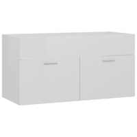 Set Mobili da Bagno Bianco Lucido in Truciolato 3070889