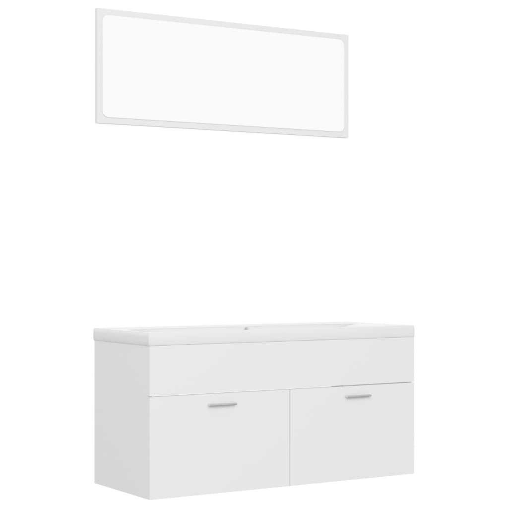 Set Mobili da Bagno Bianco in Truciolato 3070892