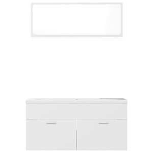 Set Mobili da Bagno Bianco in Truciolato 3070892