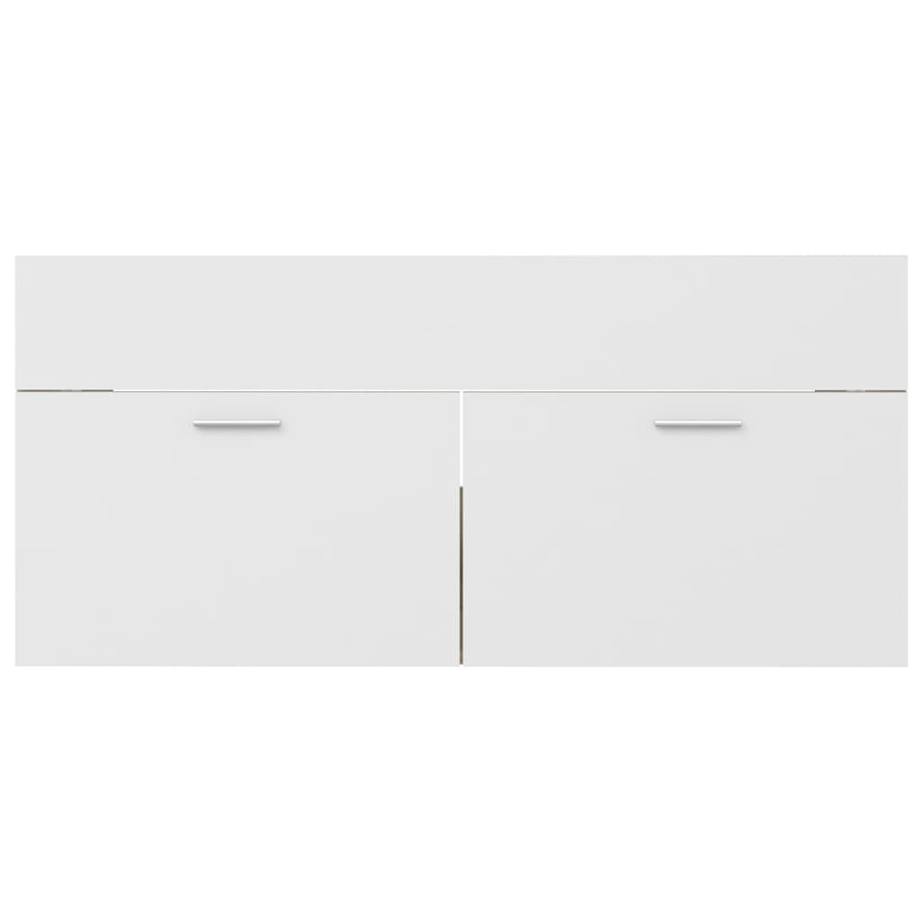 Set Mobili da Bagno Bianco e Rovere Sonoma in Truciolato 3070897