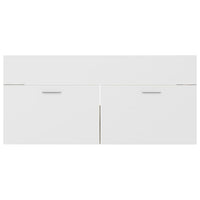 Set Mobili da Bagno Bianco e Rovere Sonoma in Truciolato 3070897