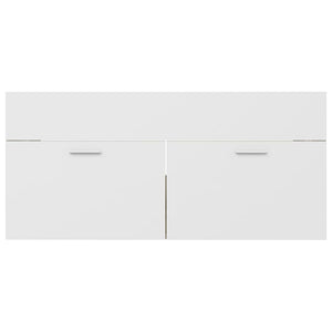 Set Mobili da Bagno Bianco e Rovere Sonoma in Truciolato 3070897