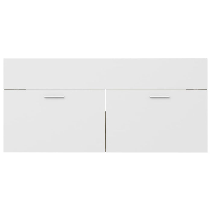 Set Mobili da Bagno Bianco e Rovere Sonoma in Truciolato 3070897