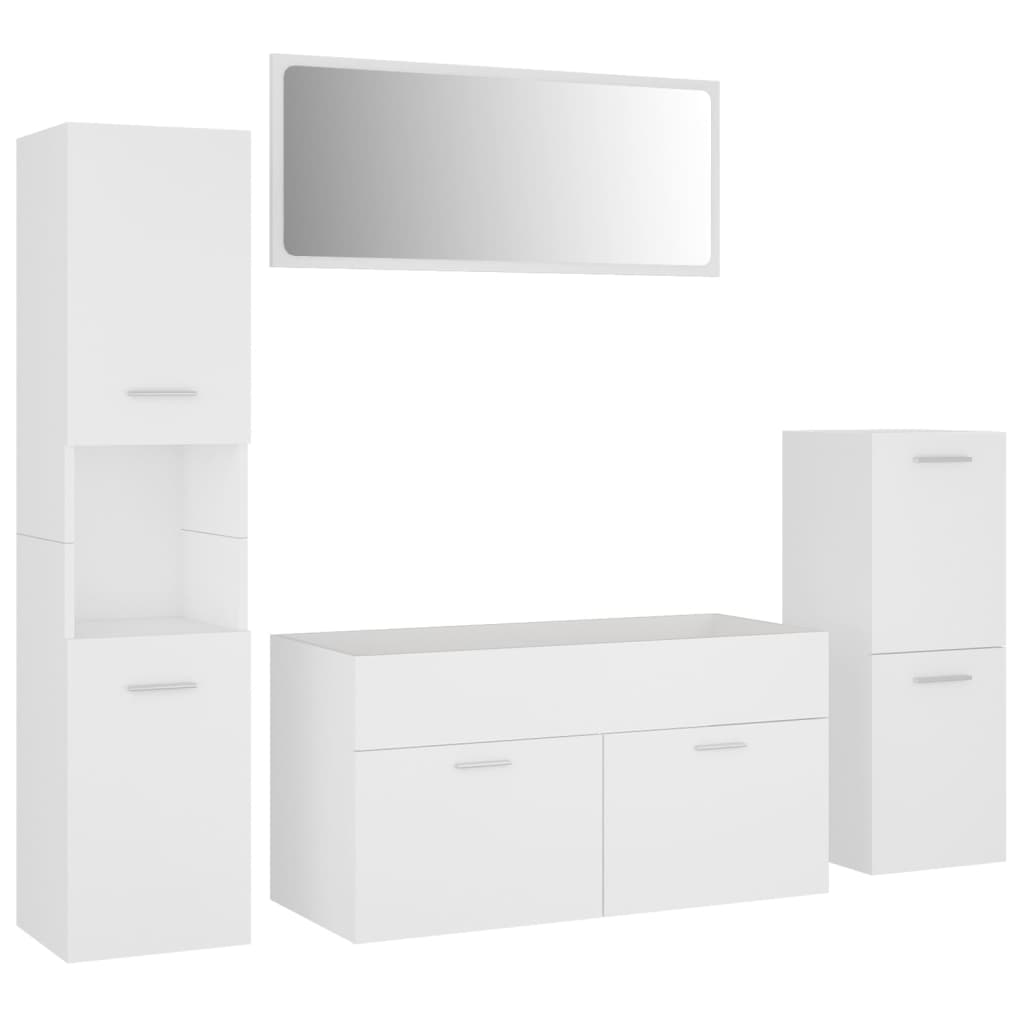 Set Mobili da Bagno Bianco in Truciolato 3070928