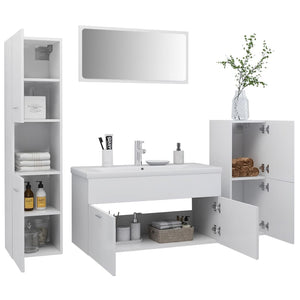 Set Mobili da Bagno Bianco in Truciolato 3070928