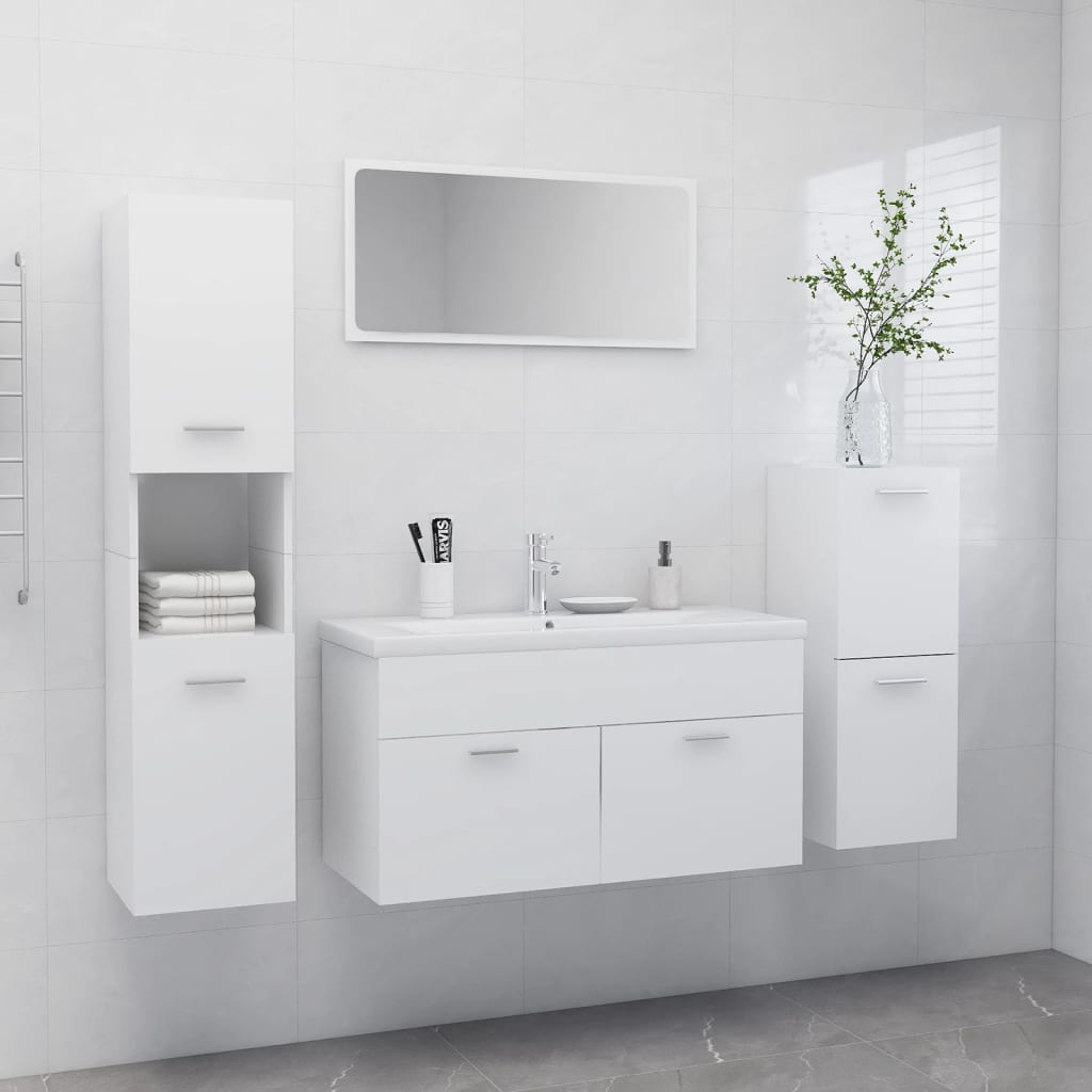 Set Mobili da Bagno Bianco in Truciolato 3070928