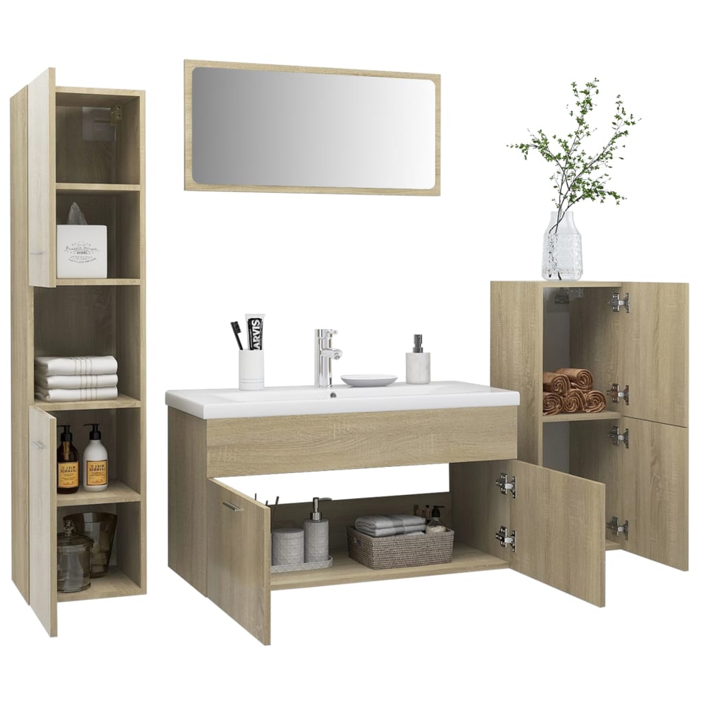 Set Mobili da Bagno Rovere Sonoma in Truciolato cod mxl 56020