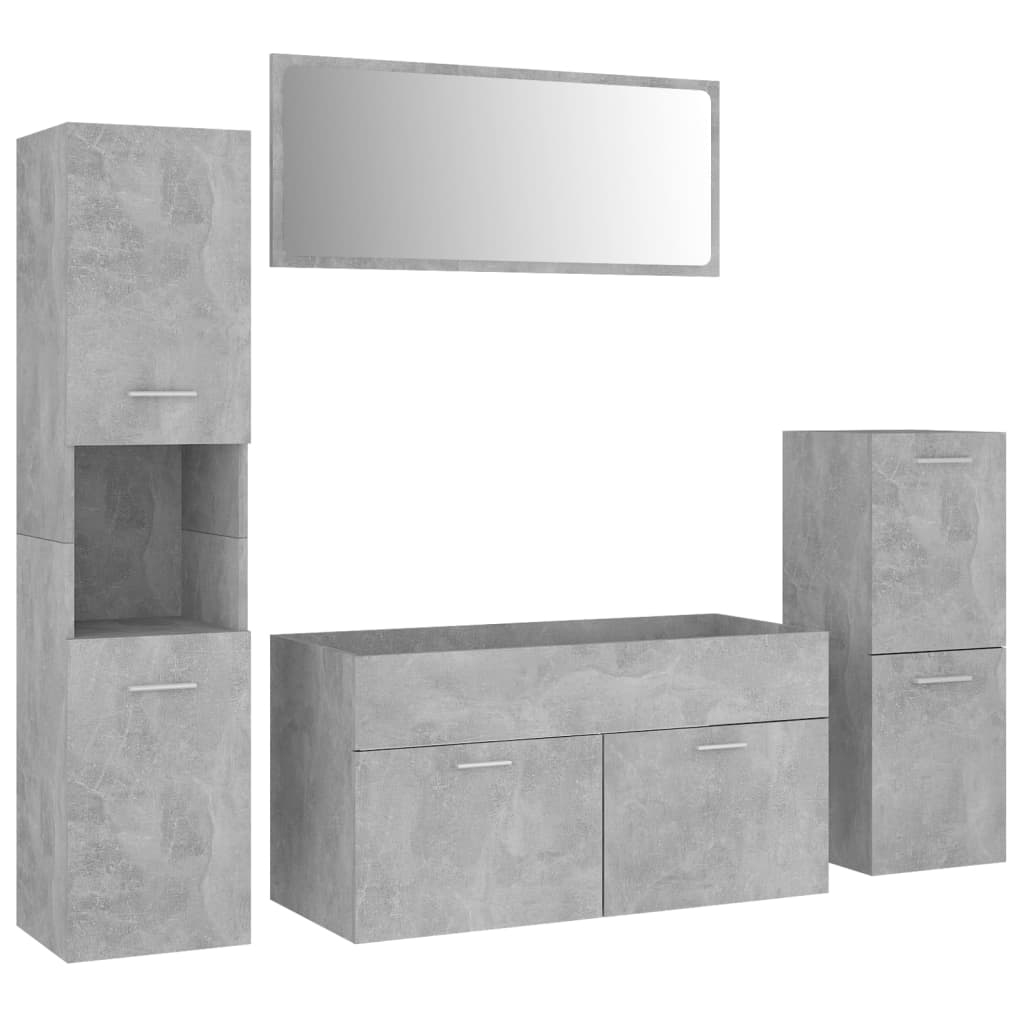 Set Mobili da Bagno Grigio Cemento in Truciolatocod mxl 72724